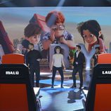Los finalistas de 'La voz 3' junto a Auryn en una de sus actuaciones