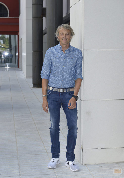 El presentador Jesús Calleja en la presentación de 'Volando voy'