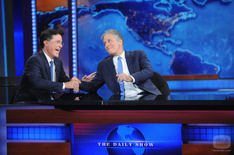 Stephen Colbert y Jon Stewart en el último 'The Daily Show'