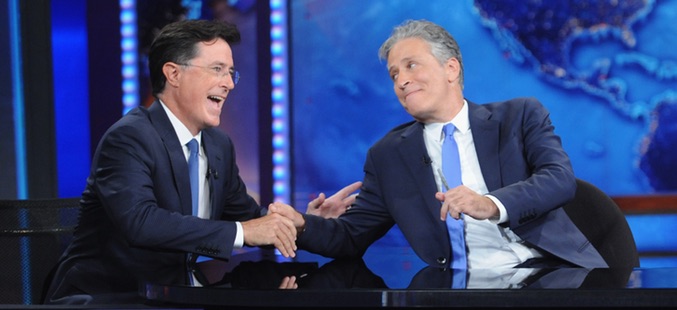 Stephen Colbert y Jon Stewart en el último 'The Daily Show'