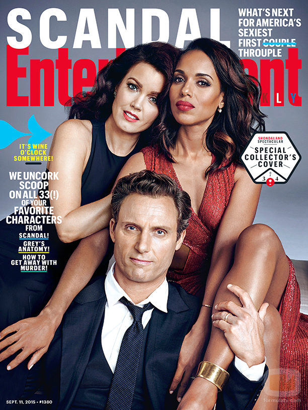 Kerry Wahsington, Tony Goldwyn y  Bellamy Young, portada de revista