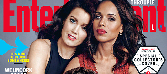 Kerry Wahsington, Tony Goldwyn y  Bellamy Young, portada de revista