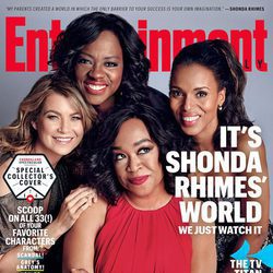 Shonda Rhimes junto a Ellen Pompeo, Kerry Washington y Viola Davis, portada de revista