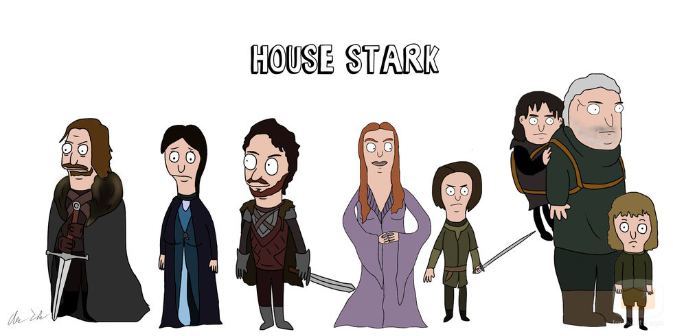La Casa Stark, de 'Juego de tronos', al estilo 'Bob's Burgers'