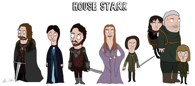 La Casa Stark, de 'Juego de tronos', al estilo 'Bob's Burgers'