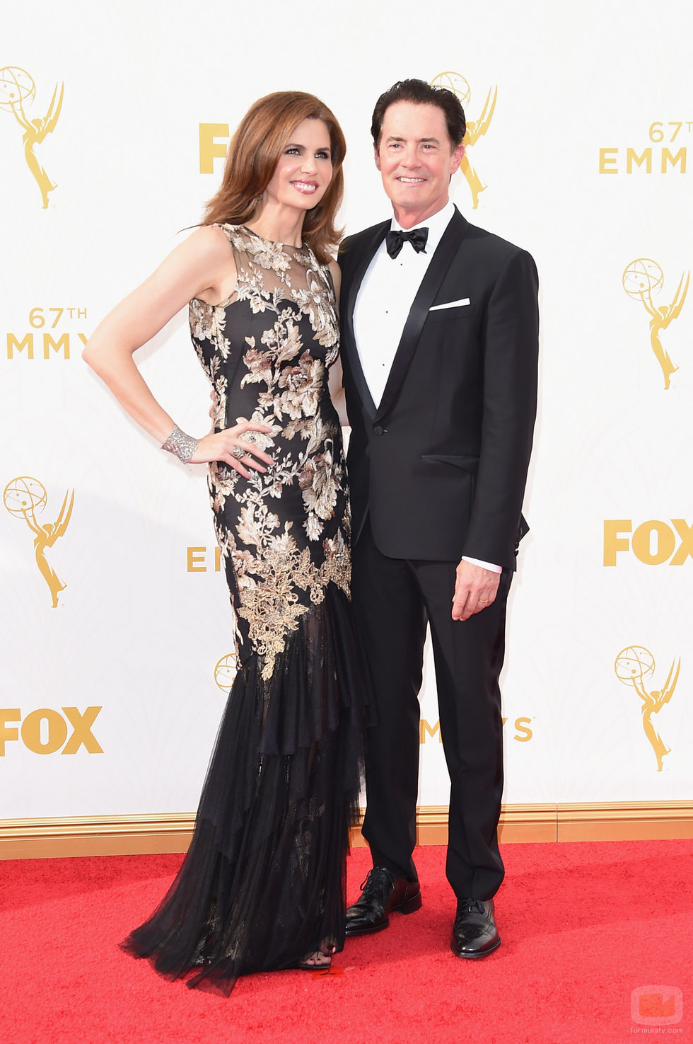 Desiree Gruber y Kyle MacLachlan en los Emmys 2015