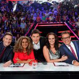 El nuevo jurado al completo junto a Manel Fuentes en 'Tu cara me suena'