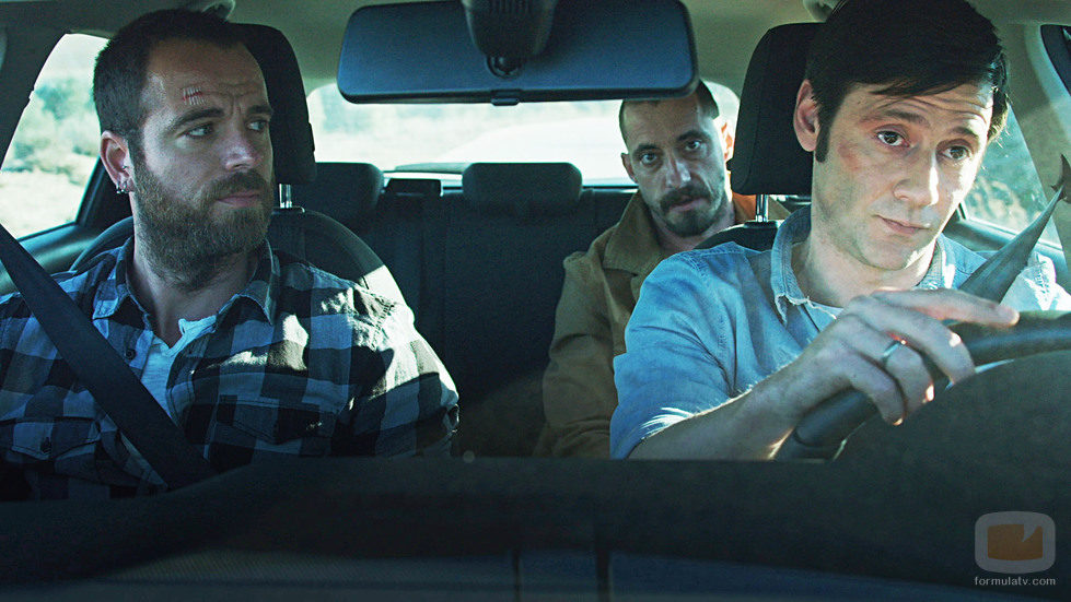 Suso, Crespo y Diego en un coche en 'Rabia'