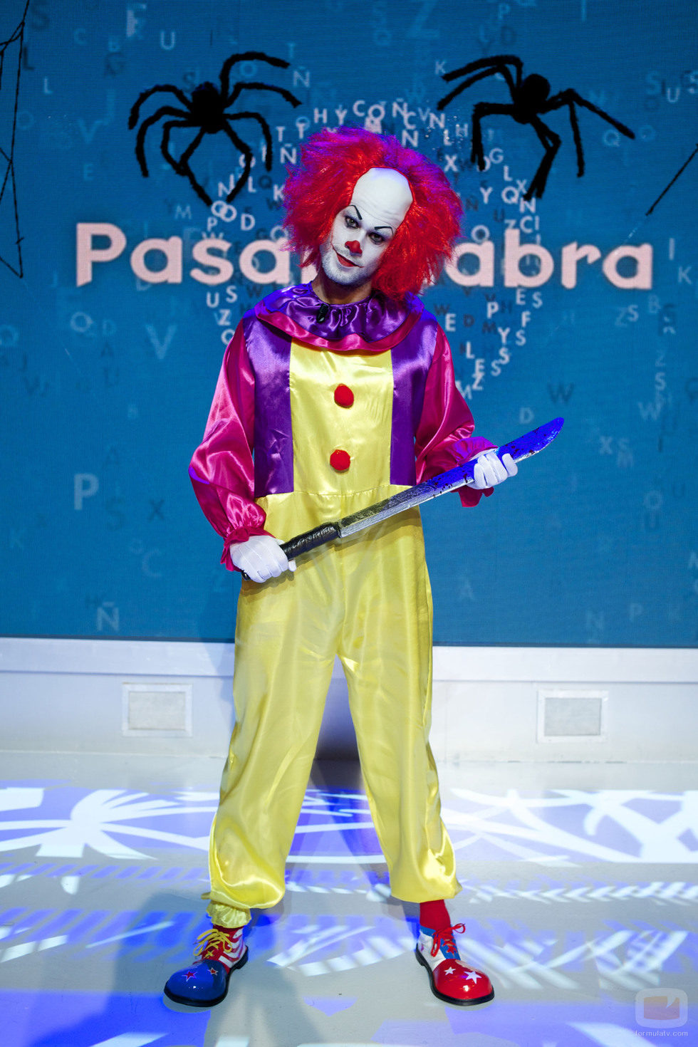 El actor José Lamuño se disfraza de payaso asesino en el especial de Halloween de 'Pasapalabra'