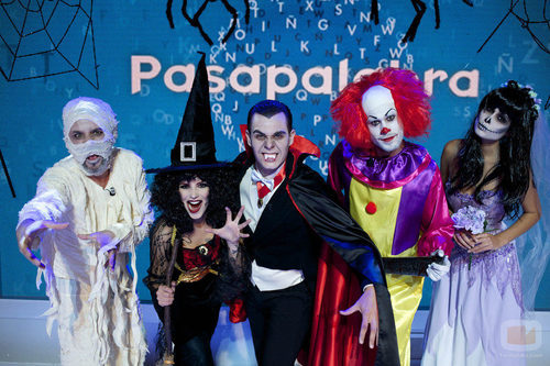 Jorge de Lucas, Andrea Duro, Christian Gálvez, José Lamuño y Patricia Yureña en 'Pasapalabra'