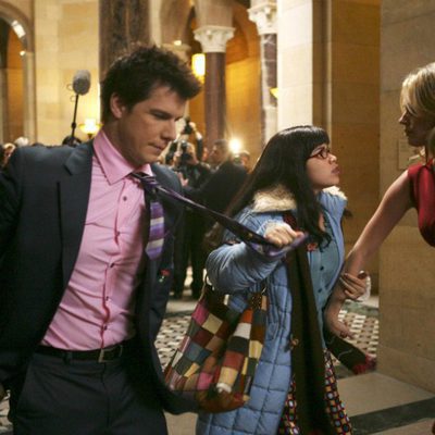 Eric Mabius, America Ferrera y Rebecca Romijn