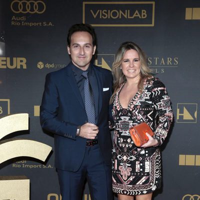 Iker Jiménez junto a Carmen Porter en el photocall de los Premios Ondas 2015