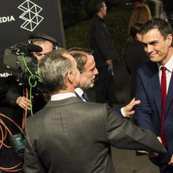 Pedro Sánchez llegando a los estudios de Atresmedia para asistir a '7d: el debate decisivo'