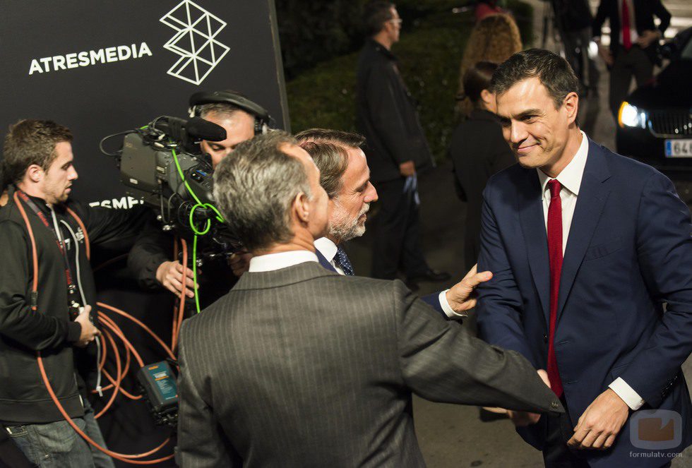 Pedro Sánchez llegando a los estudios de Atresmedia para asistir a '7d: el debate decisivo'