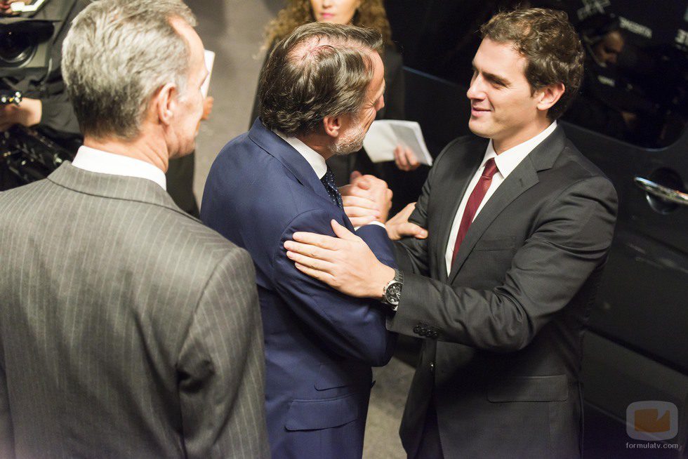 Albert Rivera llegando a los estudios de Atresmedia para asistir a '7d: el debate decisivo'