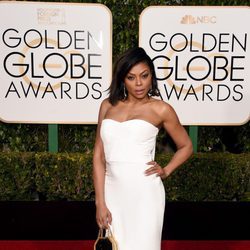 Taraji P. Henson en la alfombra roja de los Globos de Oro 2016