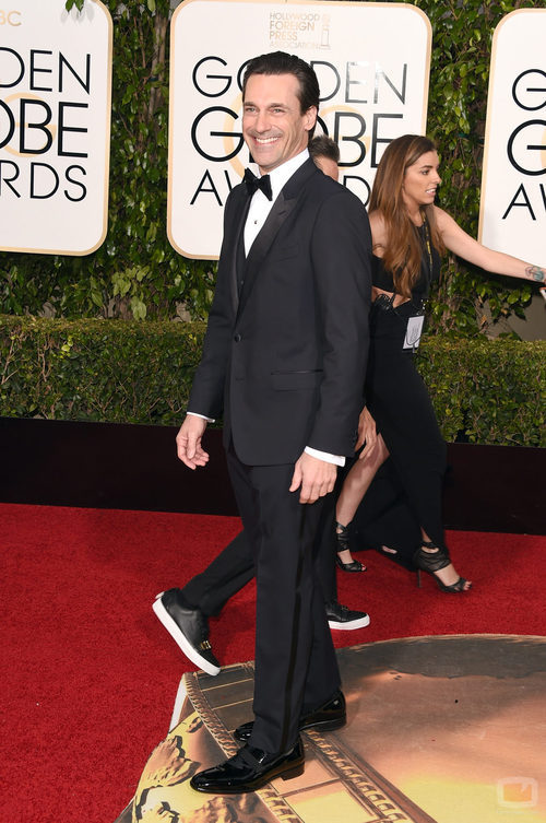 Jon Hamm en la alfombra roja de los Globos de Oro 2016