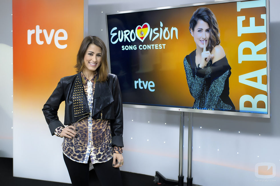 Barei en la rueda de prensa tras la preselección de Eurovisión en RTVE