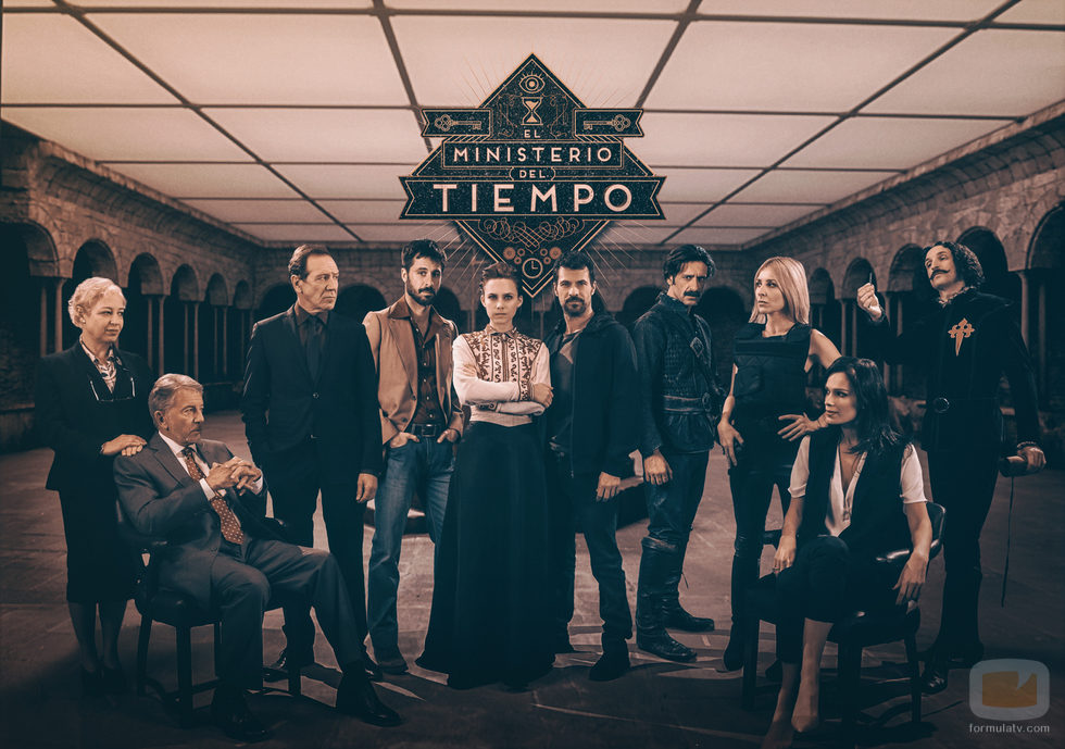 Poster con el elenco al completo de la segunda temporada de 'El Ministerio del Tiempo'