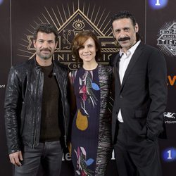 Rodolfo Sancho, Aura Garrido y Nacho Fresneda en la presentación de 'El Ministerio del Tiempo'
