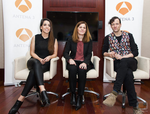 Ruth Lorenzo, Carmen Ferreiro y Edu Soto en la rueda de prensa de 'Tu cara me suena'