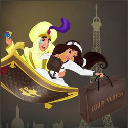 Jasmine y Aladdín pasan una velada romántica en París