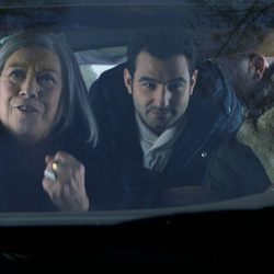 Terele Pavez, Antonio Velázquez y Manuel Burque de 'Buscando el norte' juntos en un coche
