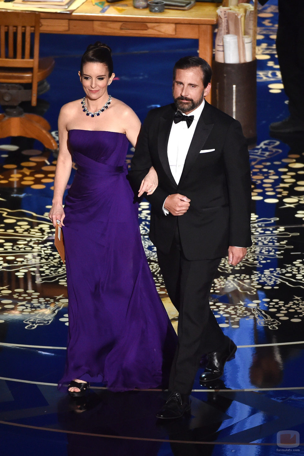 Tina Fey y Steve Carell en la gala de los Premios Oscar 2016