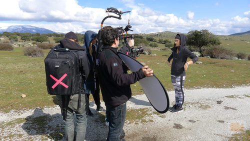 Barei durante la grabación de su postal para Eurovisión 2016