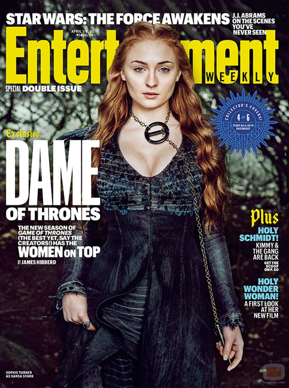 Sophie Turner como Sansa Stark en la portada de Entertainment Weekly