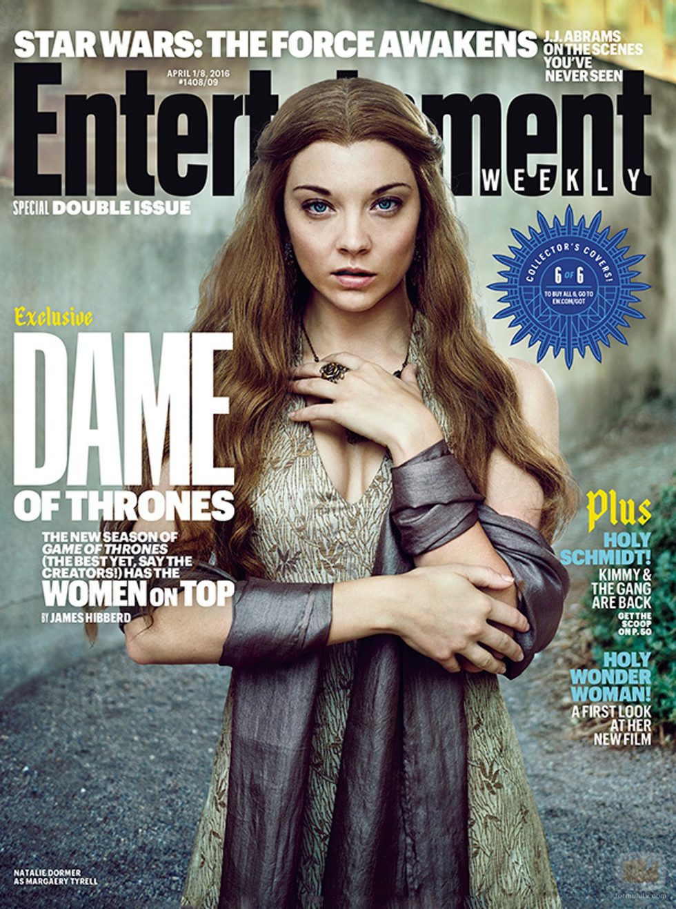 Natalie Dormer como Margaery Tyrell en la portada de Entertainment Weekly