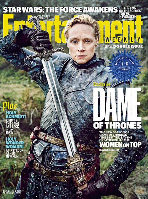 Gwendoline Christie como Brienne en la portada de Entertainment Weekly