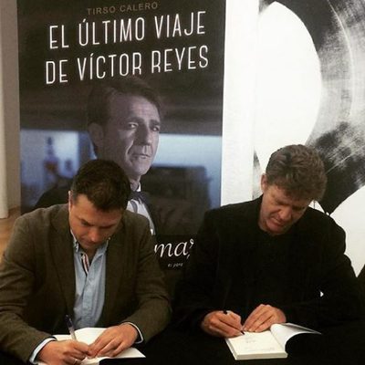 Tirso Calero y Juanjo Artero en la presentación de "El último viaje de Víctor Reyes"