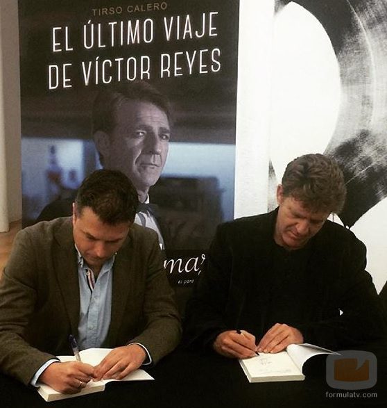 Tirso Calero y Juanjo Artero en la presentación de "El último viaje de Víctor Reyes"