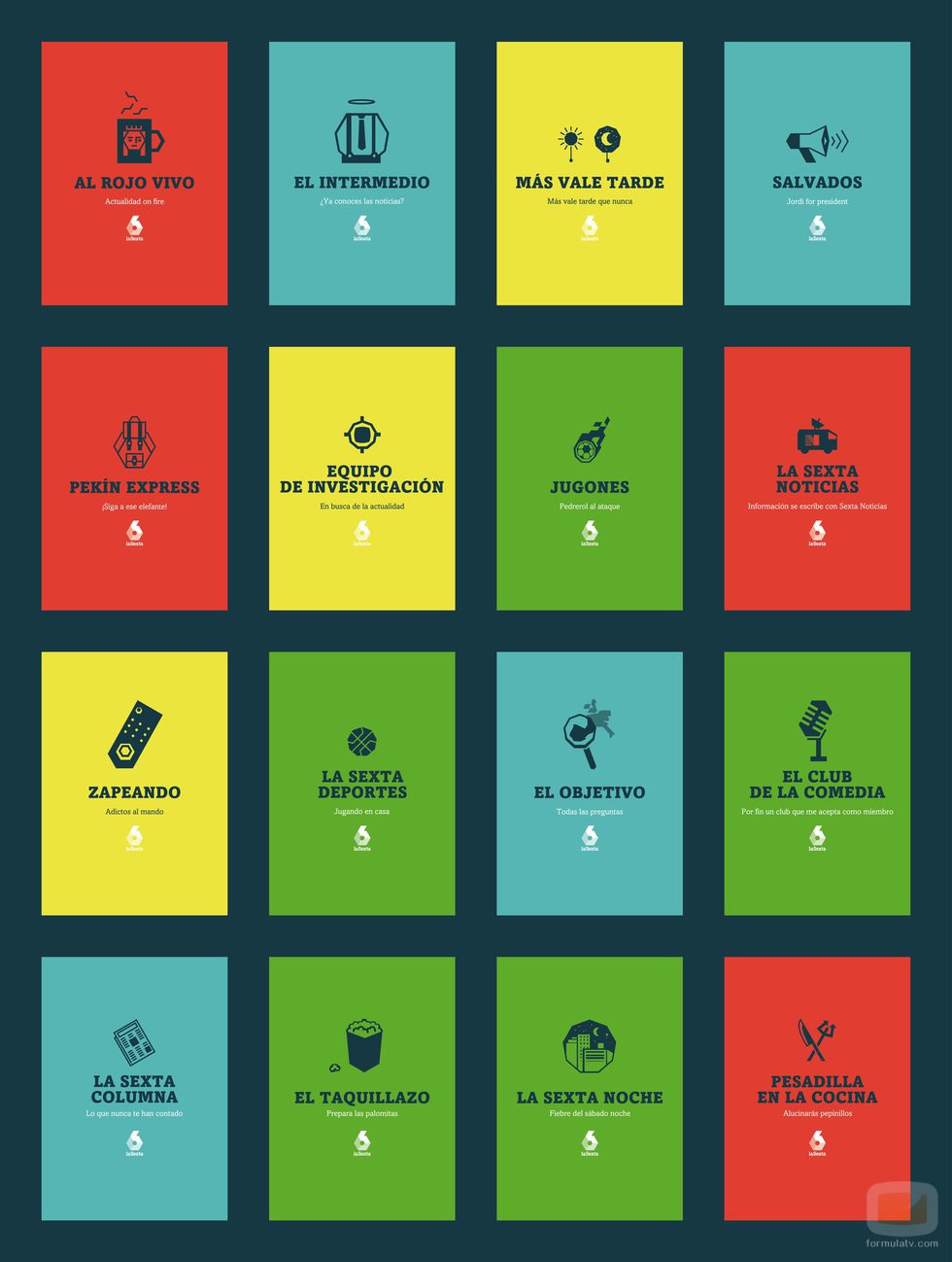Pictogramas con la nueva imagen de laSexta