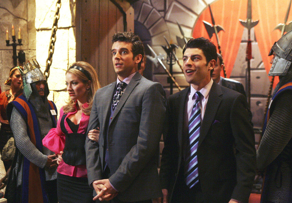 Becki Newton, Michael Urie y Max Greenfield en 'Ugly Betty'