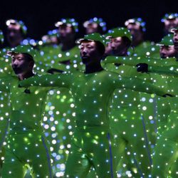 Instantánea durante la ceremonia de inauguración de los Juegos Olímpicos de Pekín