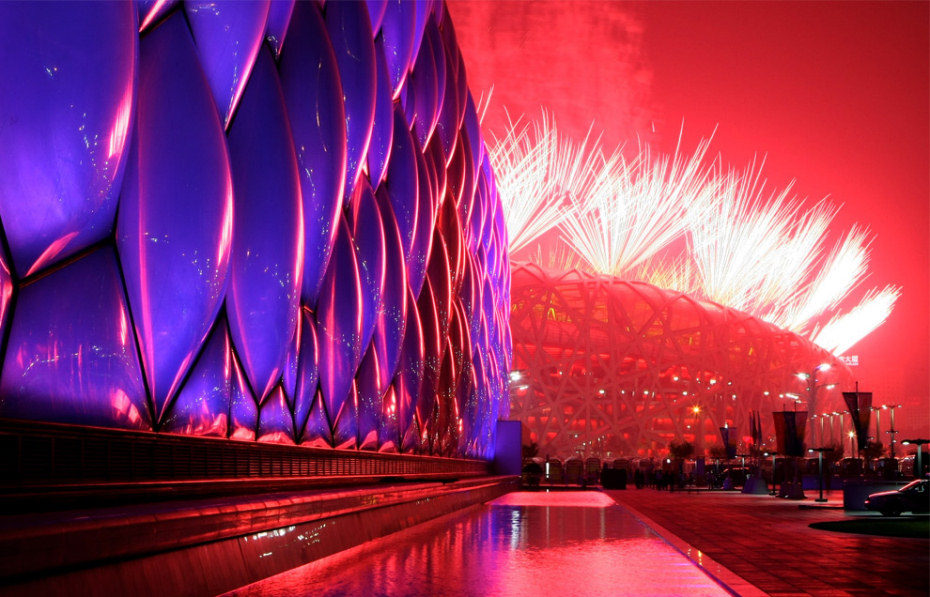 Fuegos artificiales en la inauguración de los JJ.OO de Pekín