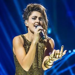 Barei sobre el escenario en el segundo ensayo de Eurovision 2016