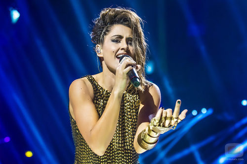 Barei sobre el escenario en el segundo ensayo de Eurovision 2016
