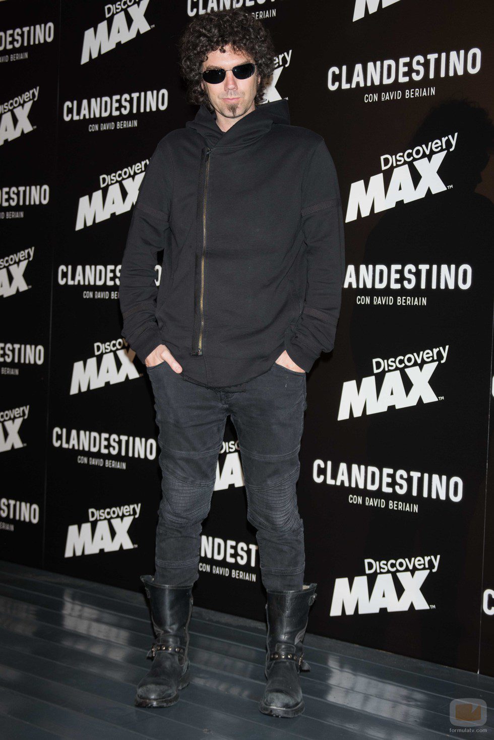 Pablo Ibáñez, "el Hombre de negro", en la premiere de 'Clandestino con David Beriain'