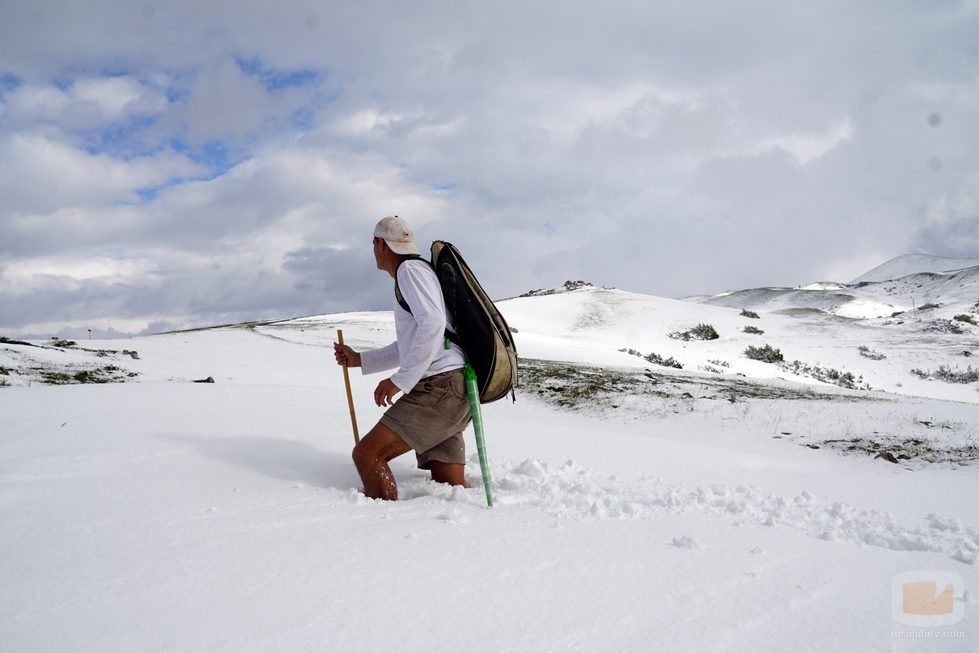 'Wild Frank' atravesando la nieve