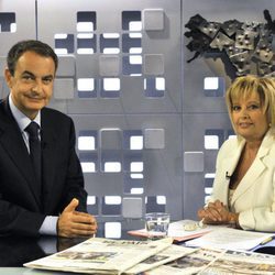 Zapatero y Teresa Campos en el programa 'La mirada critica' de Telecinco