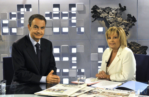 Zapatero y Teresa Campos en el programa 'La mirada critica' de Telecinco