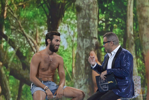 Suso y Jorge Javier durante la entrevista del 'Gran Hermano' en la gala final de 'Supervivientes 2016'