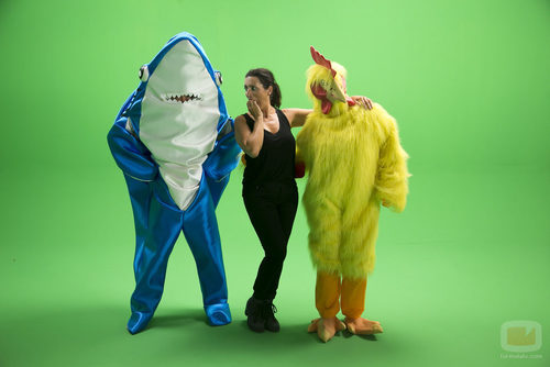 Silvia Abril se asusta del tiburón en el 'casting' de "Sharknado 4"