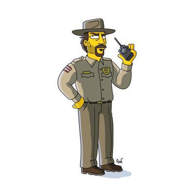 Jim Hooper en la versión Simpson de 'Stranger Things'