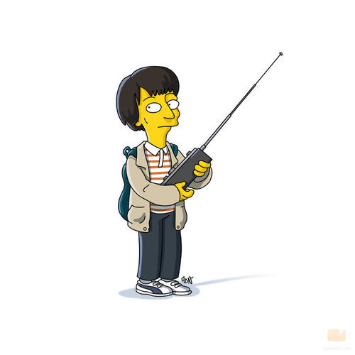 Mike Wheeler es el joven aventurero de 'Stranger Things' en su version Simpson
