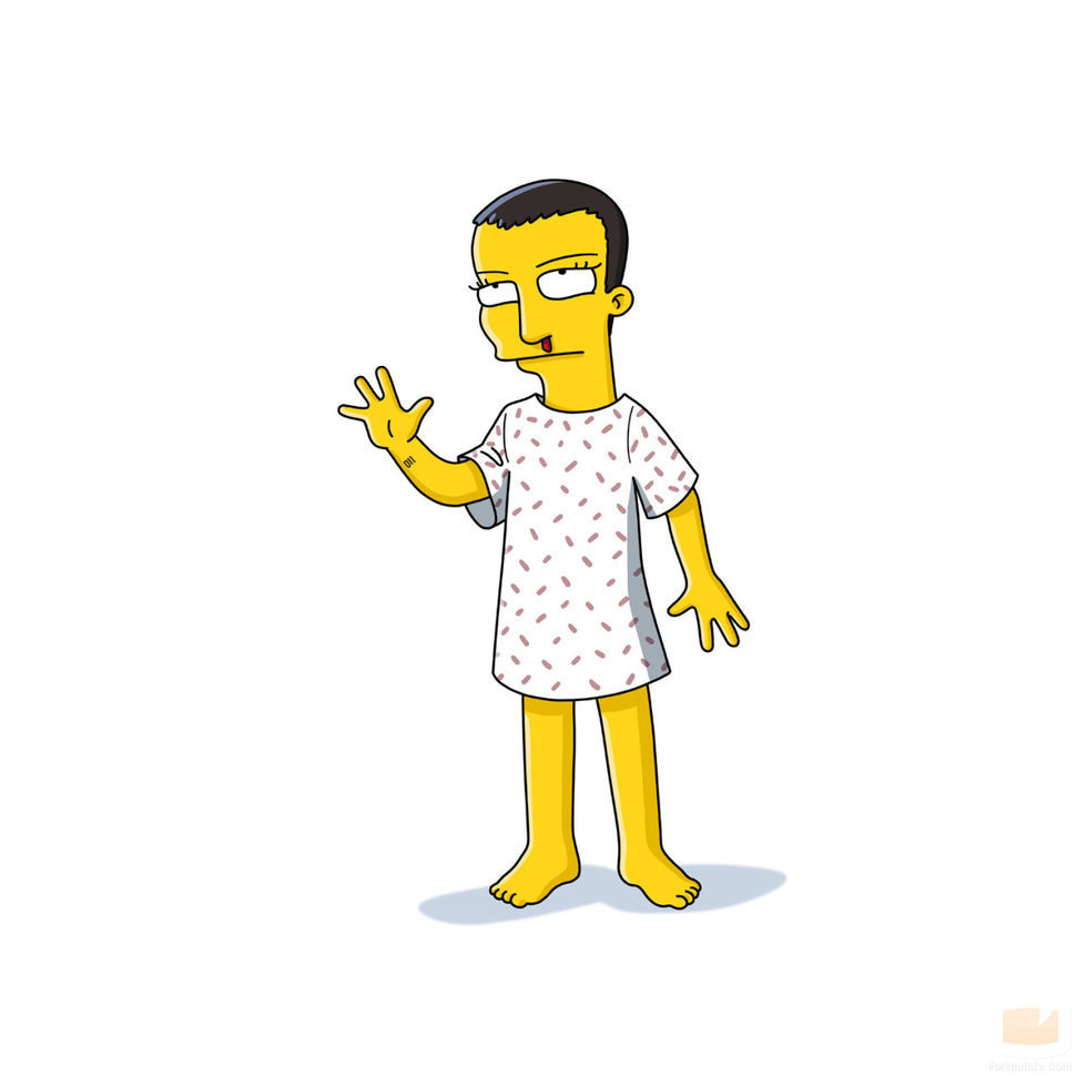 Once es la extraña niña en su versión simpsonizada de 'Stranger Things'