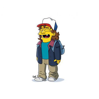 Así sería Dustin Henderson en la versión simpsonizada de 'Stranger Things'
